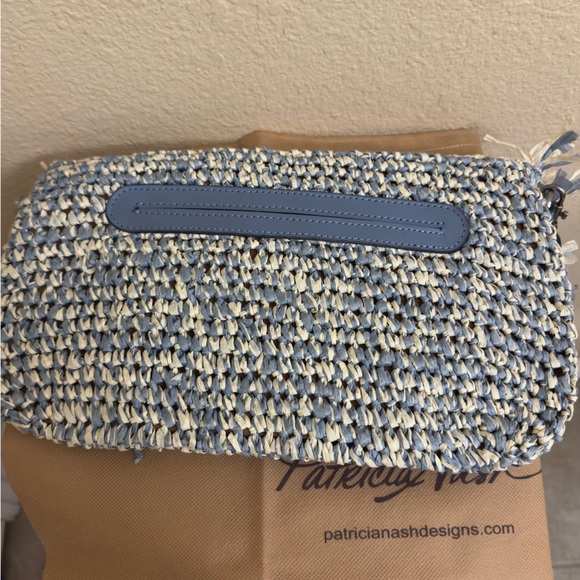 NWT Women PATRICIA NASH Loulia Clutch Crossbody Bag straw leather spring summer - Picture 7 of 7